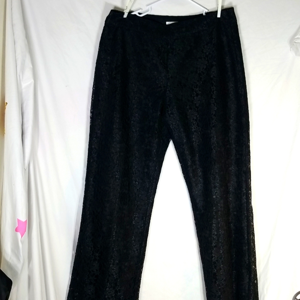 Worthington Modern Fit Straight Black lace Trouser size 16.